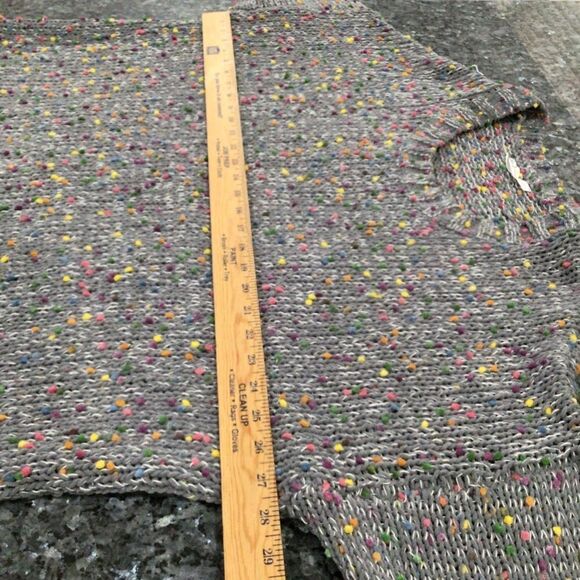 Women’s Seven7 Gray Confetti Crew Neck Plus Size XX Sweater with Ruffle Detail - Picture 5 of 8